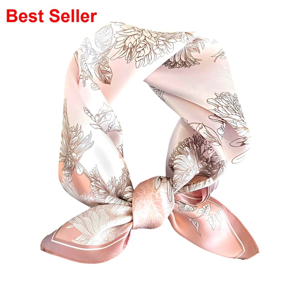 100% Mulberry Silk Scarf Lightweight Square Neckerchief Wrap